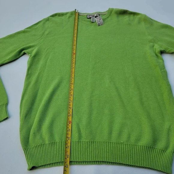 NWT Caribbean Joe Mens Size M Sweater Green 100% Cotton Pullover Crew Neck - Picture 4 of 8